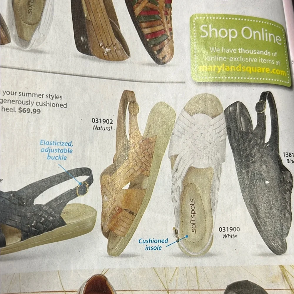 Softspots Women's Classic Huarache White Slingback Sandals - Picture 5 of 6